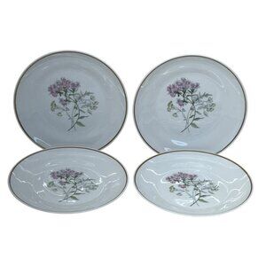 4 Richard Ginori Primavera Pink Floral Salad Plates Italy 8"